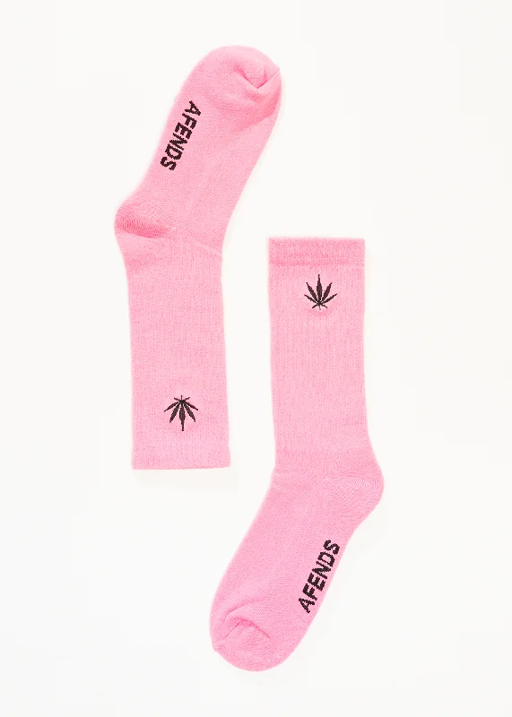 AFENDS Mens Happy - Socks One Pack - Pink