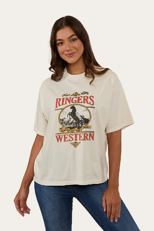 Horsin Around Womens Oversized T-Shirt - Vintage White