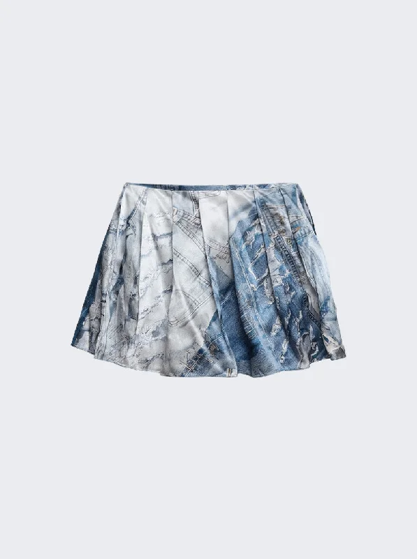 Denim Print Skirt