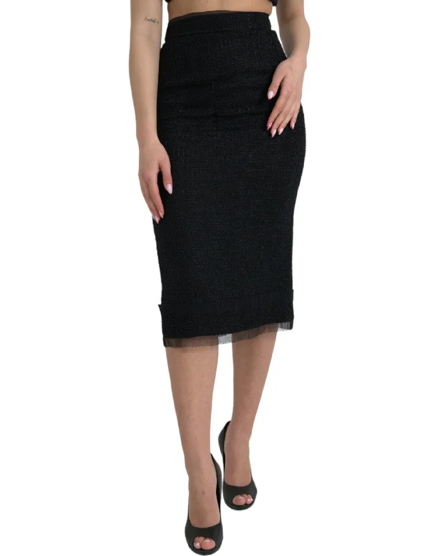 Dolce & Gabbana Elegant High Waist Midi Women's Skirt