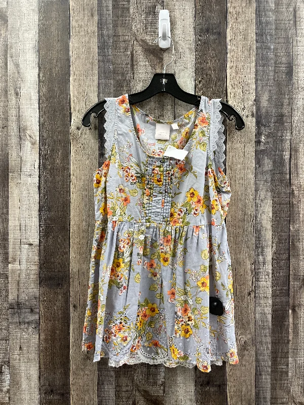 Floral Print Top Sleeveless Lc Lauren Conrad, Size S