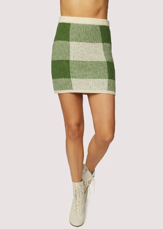 Forest School Mini Skirt In Forest Gingham