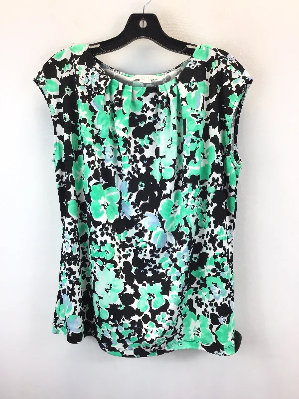 Green & White Top Sleeveless Liz Claiborne, Size L