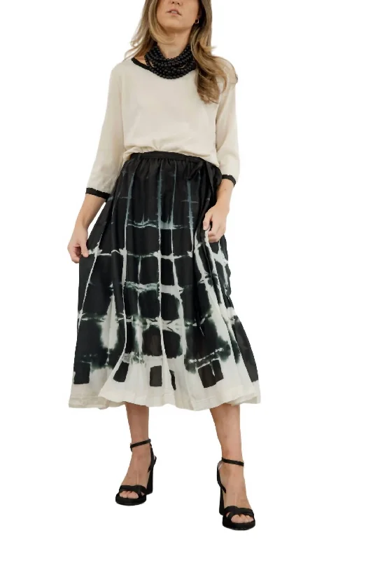 Hand Dyed Skirt In Black/ivory