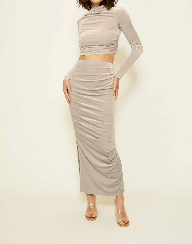 Juniper Maxi Skirt In Taupe