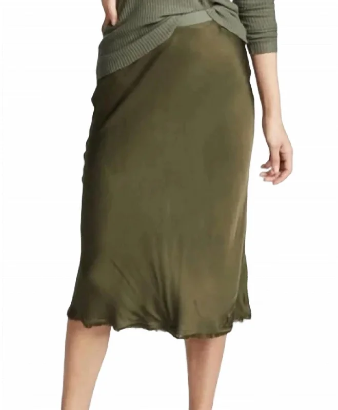 Mabel Bias Skirt In Olive