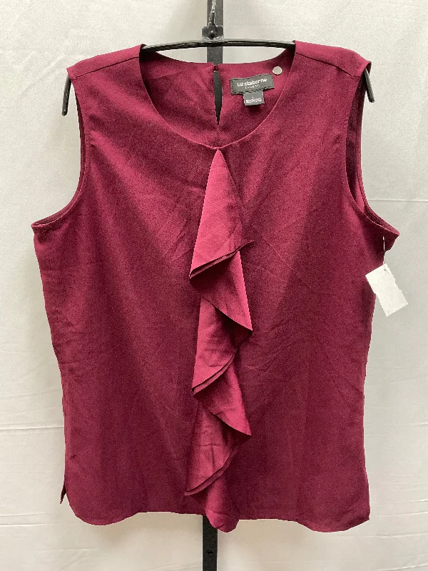 Red Top Sleeveless Liz Claiborne, Size L