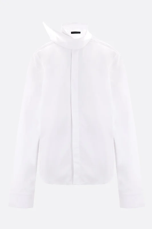 cotton poplin scarf collar shirt