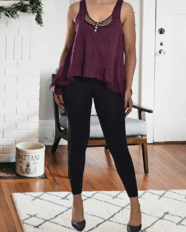 Burgundy Flare Tunic Top