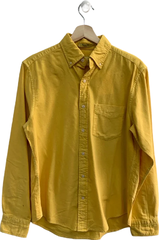 GANT Yellow Regular Fit Brushed Oxford Shirt UK S