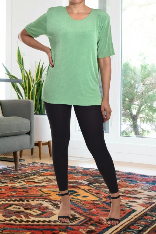 Green Short Sleeve Top