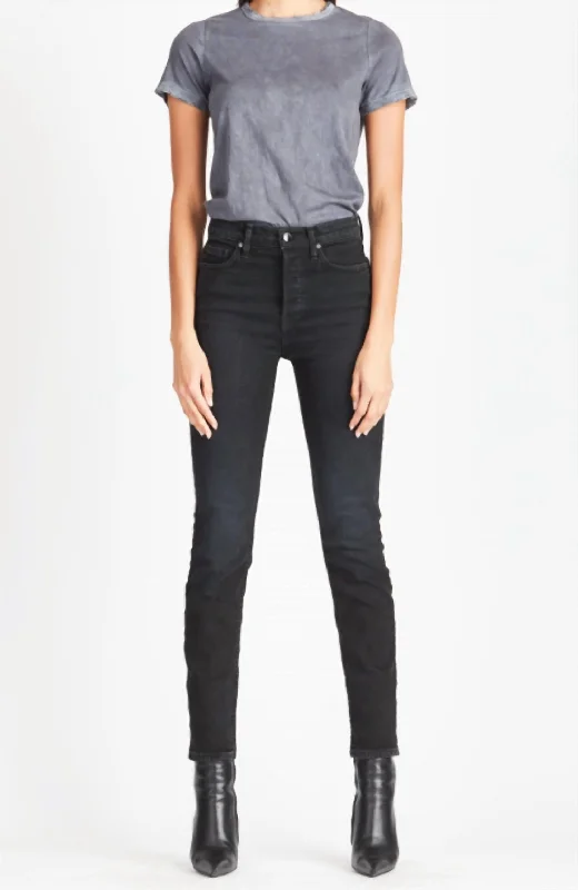 High Rise Skinny Jean In Washed Black