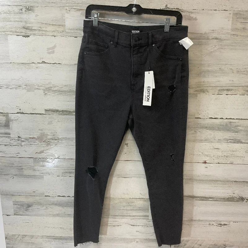 Jeans Skinny By Express In Black Denim, Size: 8