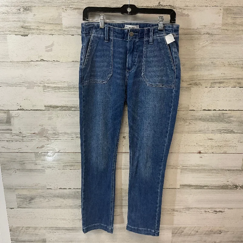 Jeans Straight By Paige In Blue Denim, Size: 4