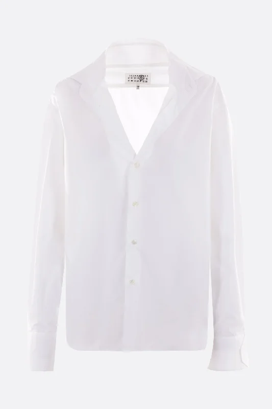 poplin shirt with destructured details