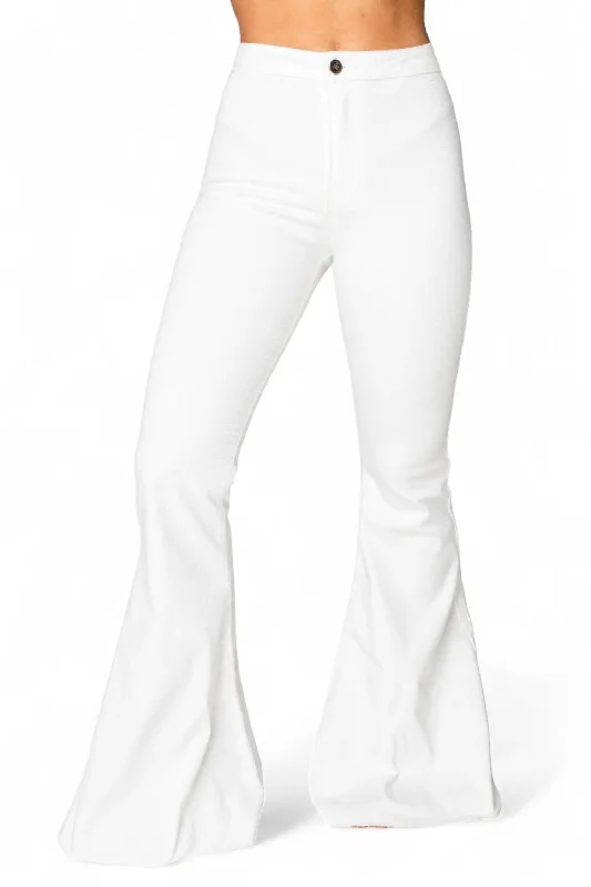 Moonshine High-Waisted Flare Jeans In White