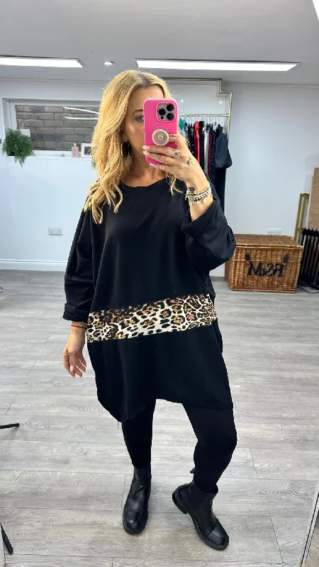 Natalie leopard panel sweatshirt