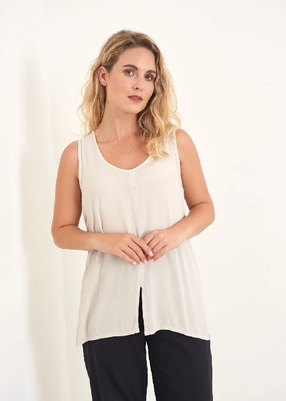 RACHEL SLEEVELESS TOP - OATMEAL