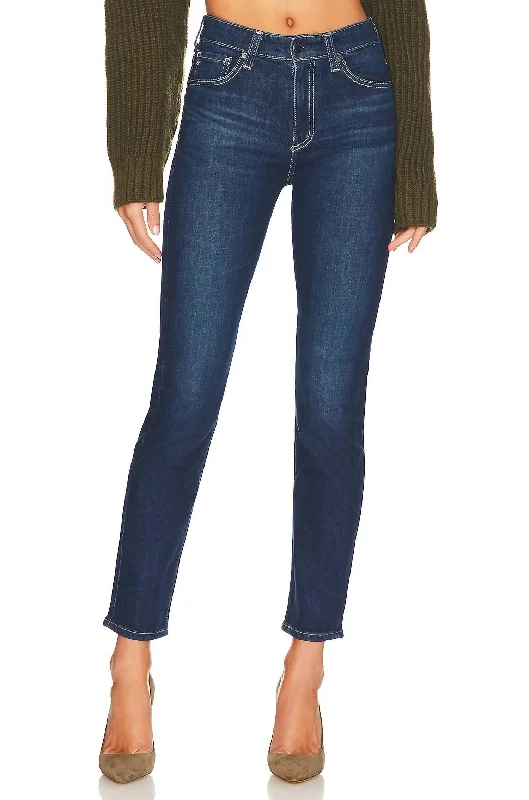 Saige Hi Rise Straight Leg Jeans In Easy Street