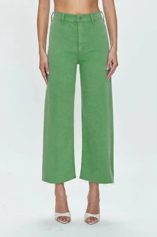 Women's Penny Crop High Rise Wide Leg Jeans In Avocado