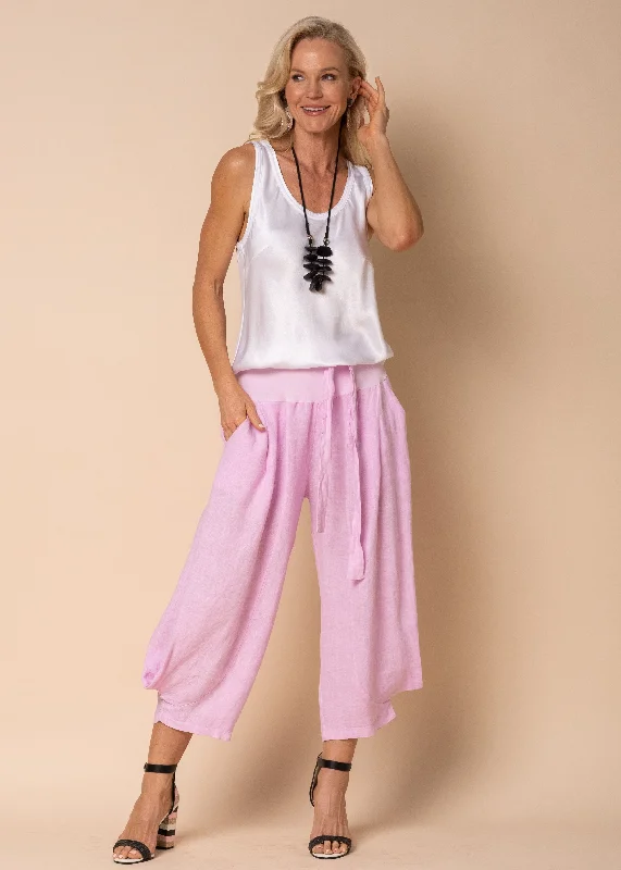 Addison Linen Pants in Petal Pink