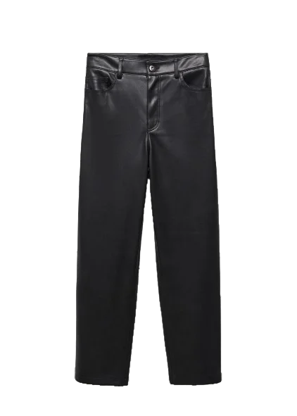 MANGO Lille Leather-effect straight trousers UK 20