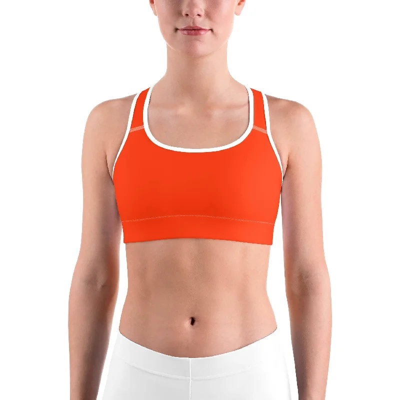 Solid Hot Orange Sports bra