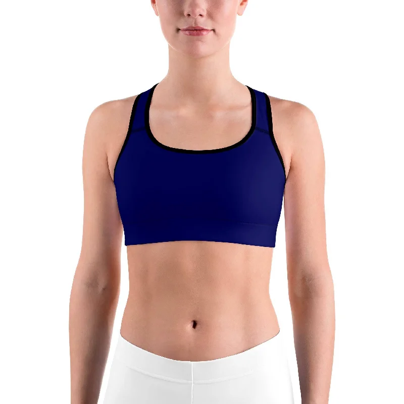 Solid Ocean Blue Sports Bra