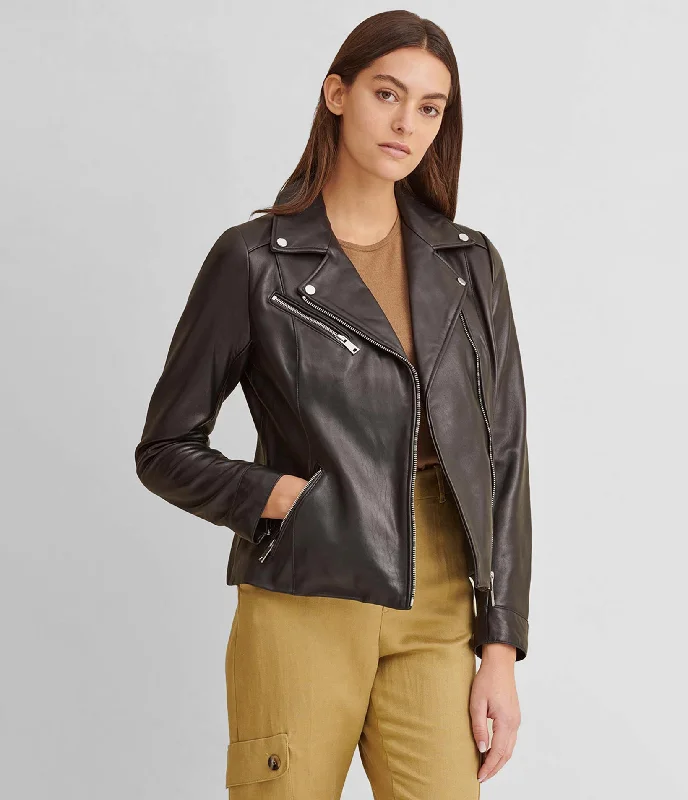 Leather Jacket With Metallic Details