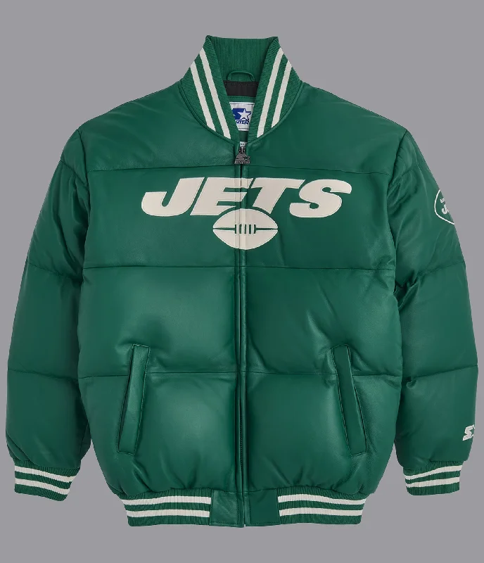 NY Jets Bubble Leather Jacket