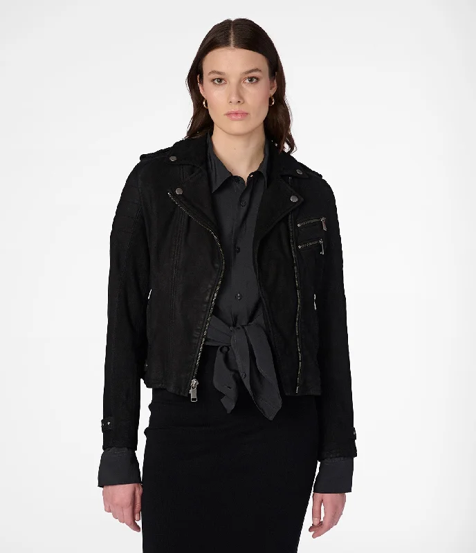 Danielle Quilted Shoulder Moto Jacket