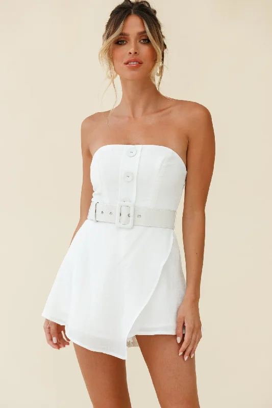 Erika Bandeau Skort Romper White