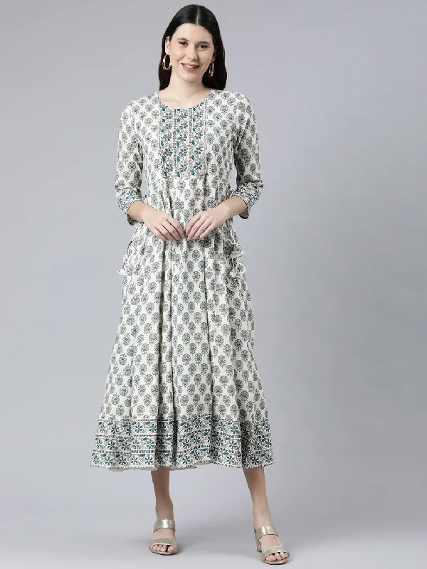 Neeru's Peacock Color Rayon Fabric Kurta