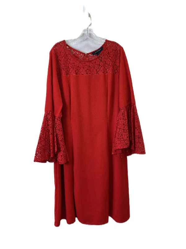 Dress Casual Midi By Ashley Stewart In Red, Size: 1x