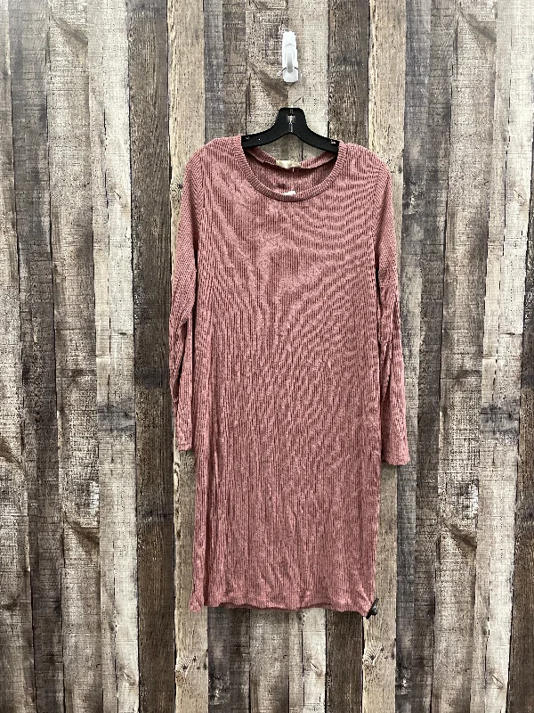 Dress Casual Midi By Cme In Mauve, Size: Xl