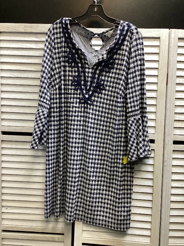 Dress Casual Midi By Crown And Ivy In Checkered Pattern, Size: Xl