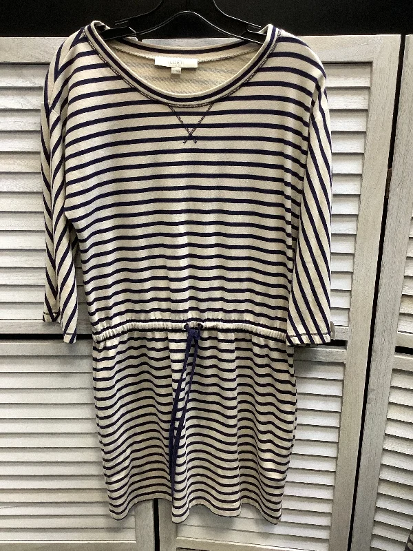 Dress Casual Midi By Loft In Striped Pattern, Size: S