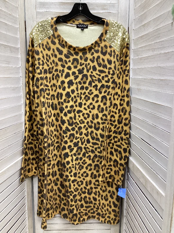 Dress Casual Midi By Simply Southern In Animal Print, Size: Xxl