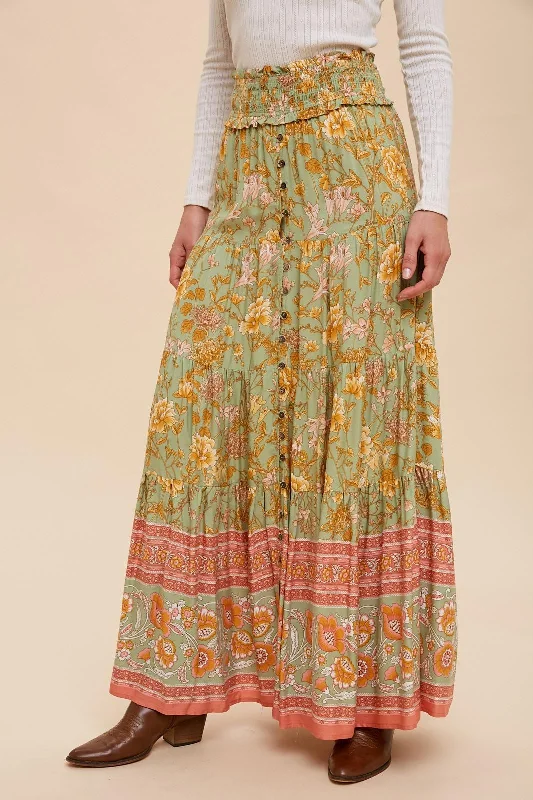 Kiwi Boho Maxi Skirt