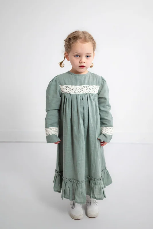 Patience Girls Midi Dress in London Fog