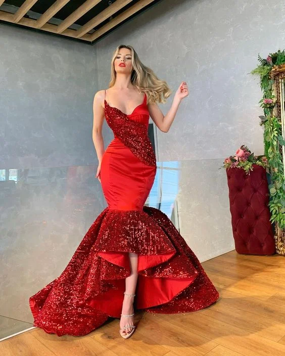 Elegant Red Sheath Prom Dress Party Dress Long Prom Gown       S3557