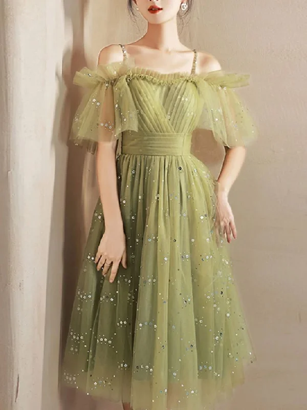 Light Green tulle Short Party Dress Homecoming Dress, Green Prom Dress      S3119