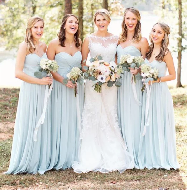 Cheap Chiffon Sweetheart Simple Popular Normal Long Bridesmaid Dresses, WG35