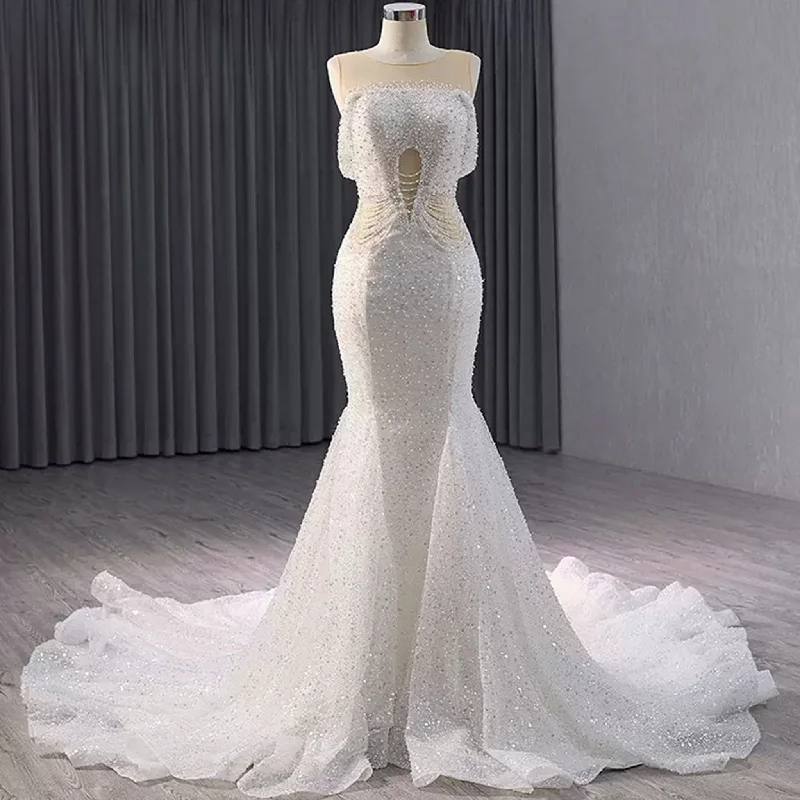 Luxury Mermaid Beaded Wedding Dress Elegant Bridal Gowns